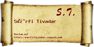 Sárfi Tivadar névjegykártya