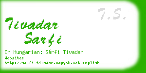 tivadar sarfi business card