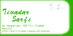 tivadar sarfi business card